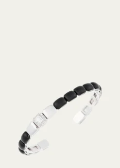 Nikos KoulisOui Bracelet with Black Enamel in 18K White Gold