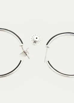 Nikos KoulisOui Black Enamel Hoop Earrings with Pave Ring and Round Diamonds