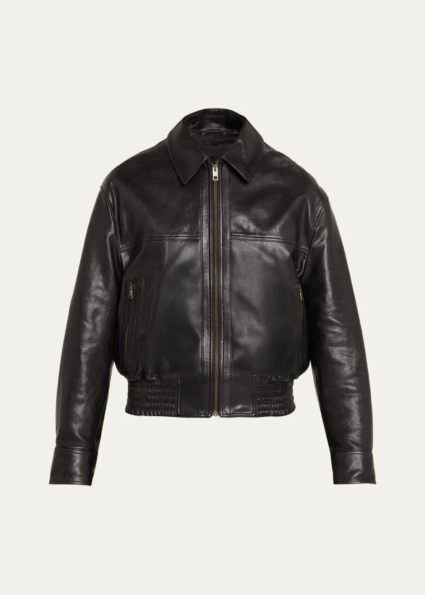 Nili LotanAime Zipped Leather Bomber Jacket