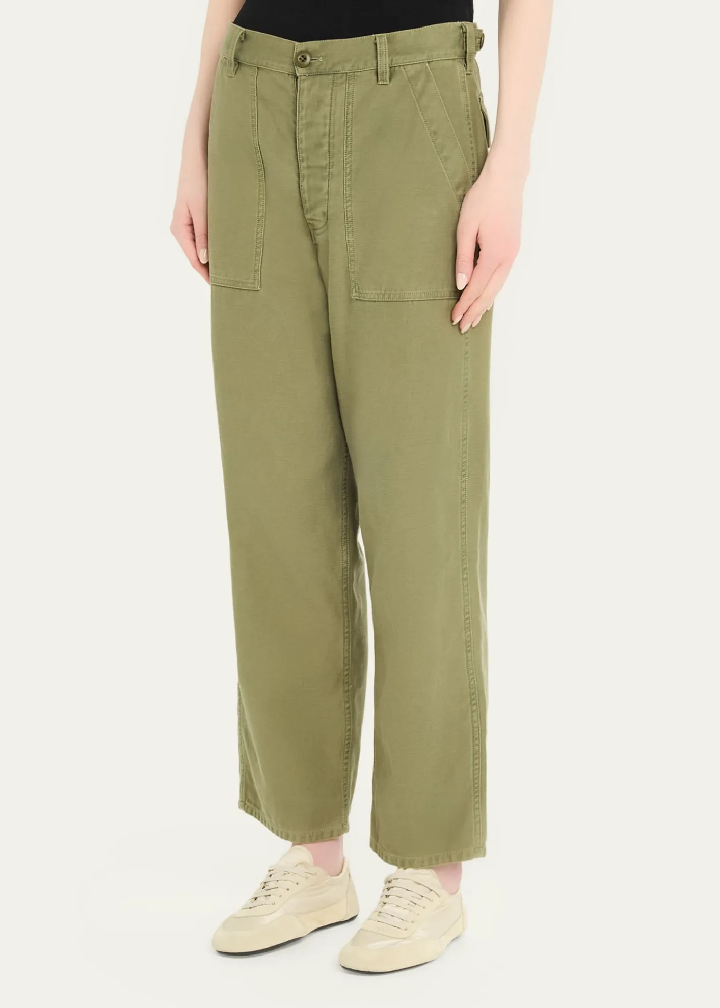 Nili LotanEarl Cotton Straight-Leg Ankle Pants
