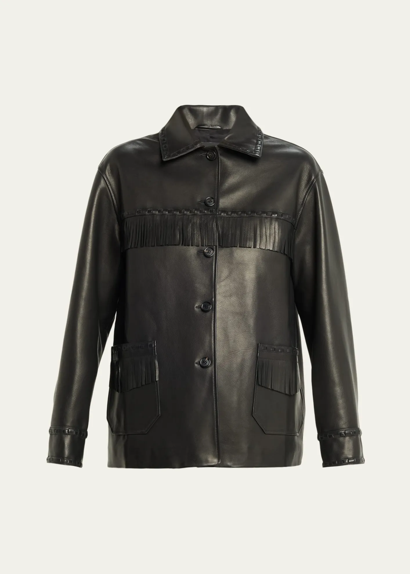 Nili LotanGus Fringe Leather Jacket