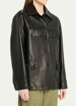 Nili LotanGus Fringe Leather Jacket