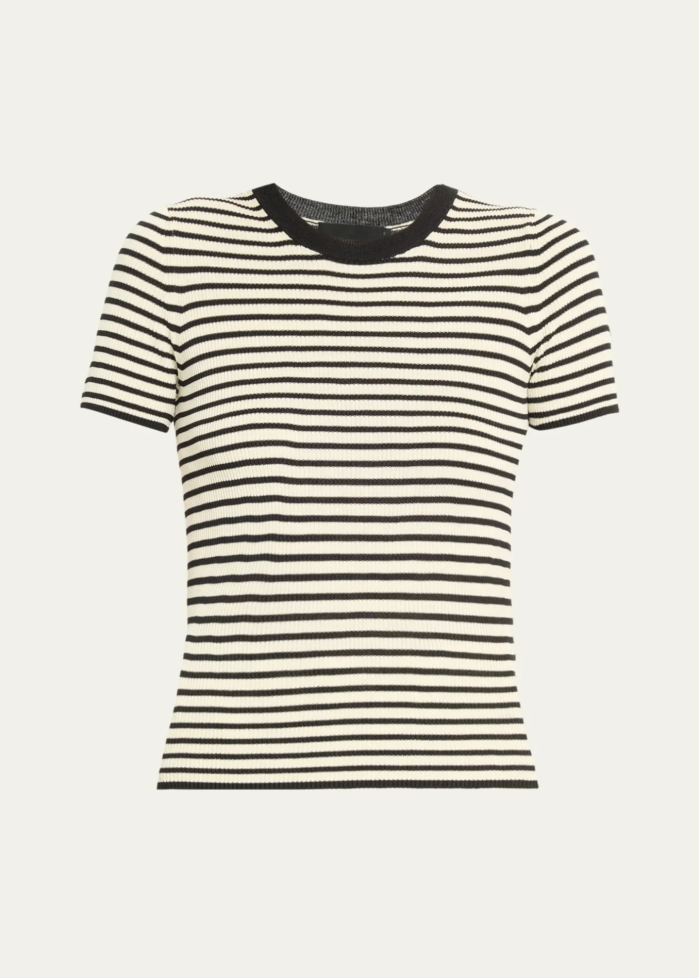 Nili LotanHettie Striped Ribbed Silk T-Shirt
