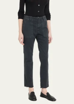 Nili LotanJenna Cropped Raw-Edge Pants