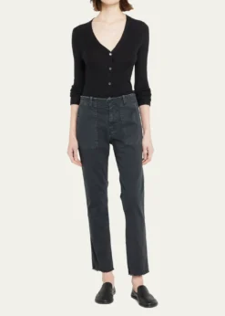 Nili LotanJenna Cropped Raw-Edge Pants