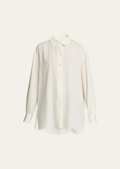 Nili LotanJulien Oversized Button Down Silk Shirt