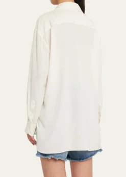 Nili LotanJulien Oversized Button Down Silk Shirt