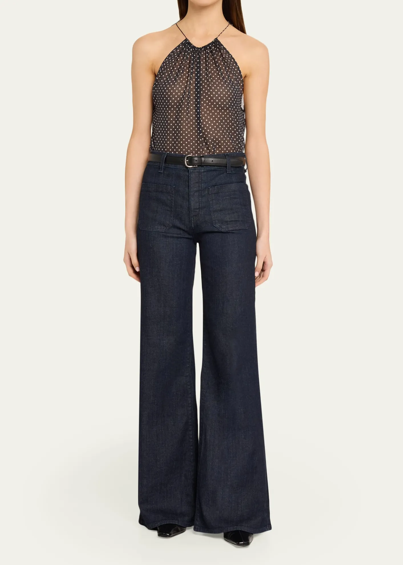 Nili LotanNikki Silk Polka Dot Halter Top