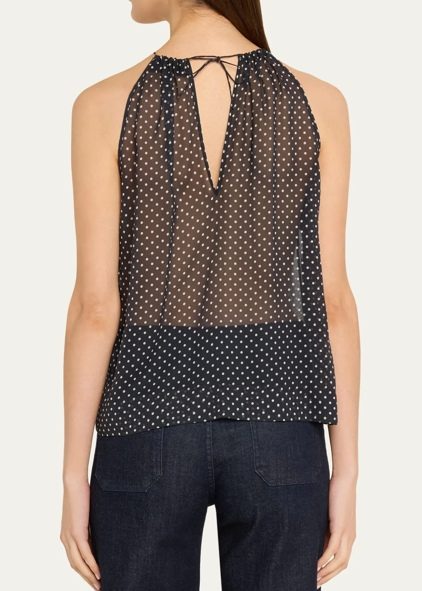 Nili LotanNikki Silk Polka Dot Halter Top