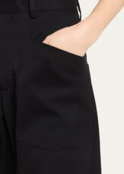 Nili LotanShon Wool Barrel-Leg Ankle Pants