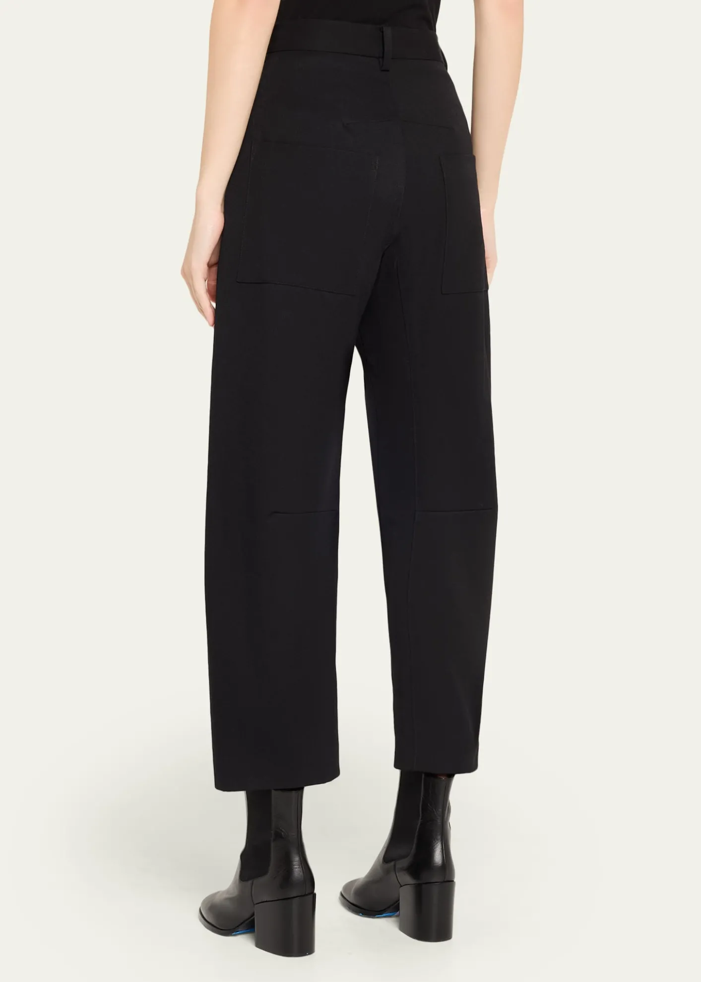 Nili LotanShon Wool Barrel-Leg Ankle Pants