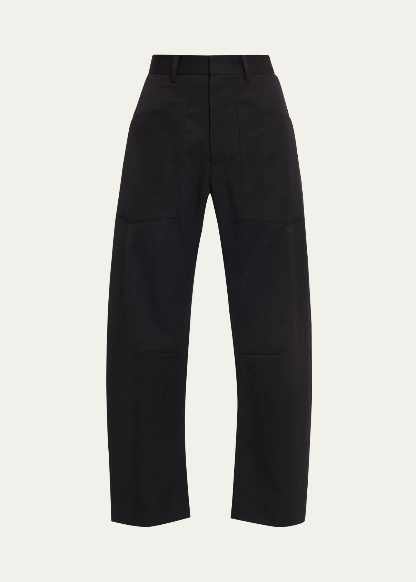 Nili LotanShon Wool Barrel-Leg Ankle Pants