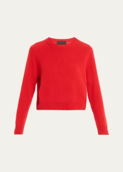 Nili LotanVenus Dark Rust Cashmere Crop Sweater