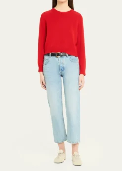Nili LotanVenus Dark Rust Cashmere Crop Sweater