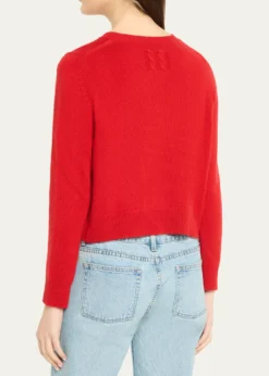 Nili LotanVenus Dark Rust Cashmere Crop Sweater
