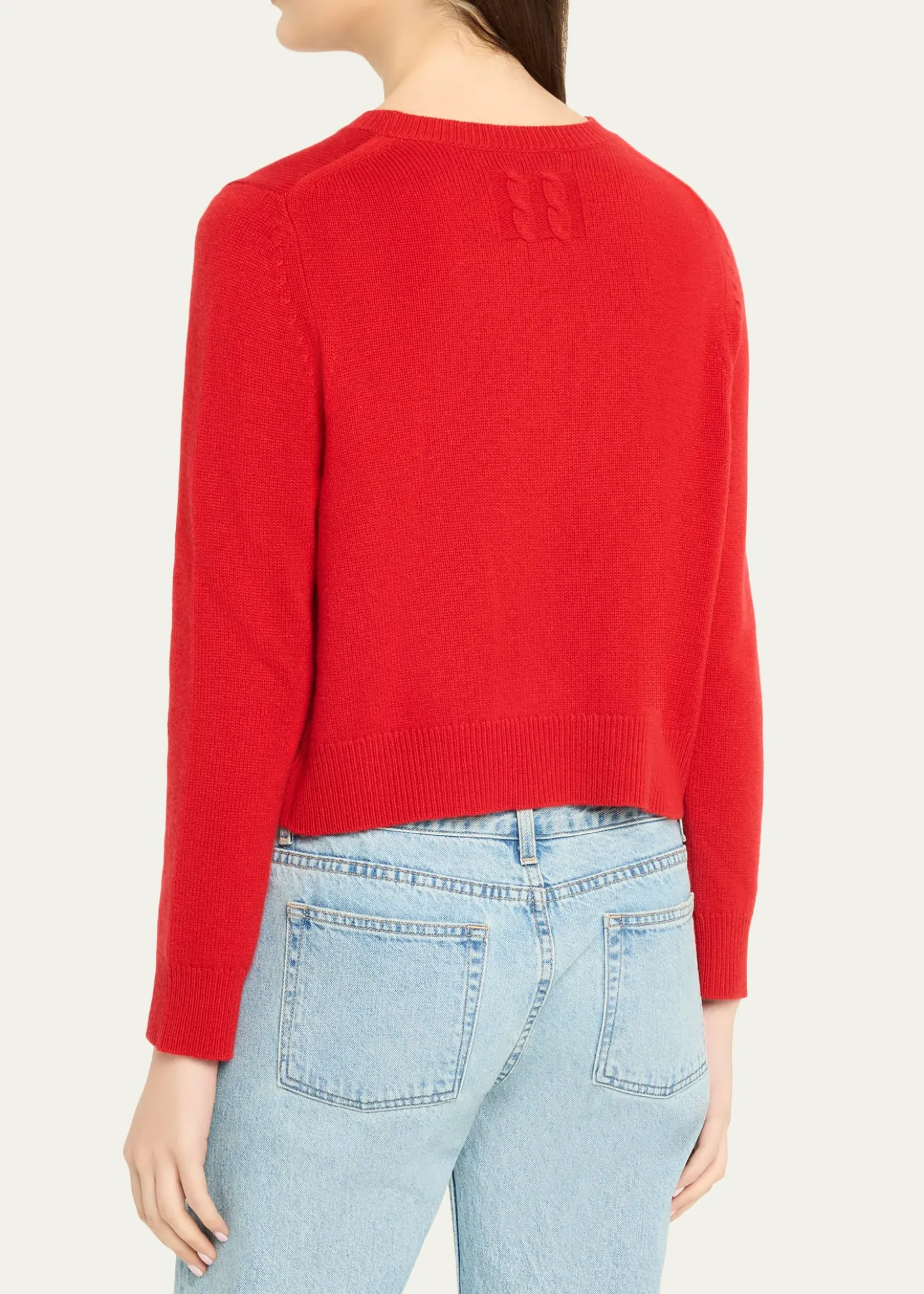 Nili LotanVenus Dark Rust Cashmere Crop Sweater