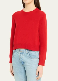 Nili LotanVenus Dark Rust Cashmere Crop Sweater