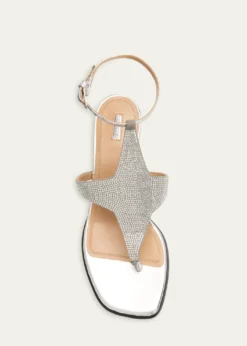 NodaletoDona Nova Embellished Metallic Leather Kitten-Heel Sandals