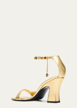 NodaletoNodstalgia Gemma Metallic Leather Ankle-Strap Sandals