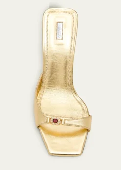 NodaletoNodstalgia Gemma Metallic Leather Ankle-Strap Sandals