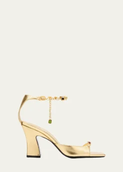 NodaletoNodstalgia Gemma Metallic Leather Ankle-Strap Sandals