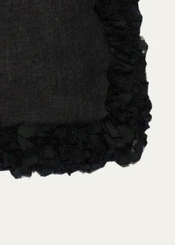 Nomi KBlack Romantic Linen Napkin With Volume Lace Trim