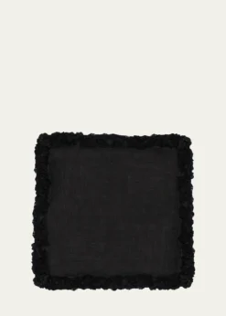 Nomi KBlack Romantic Linen Napkin With Volume Lace Trim