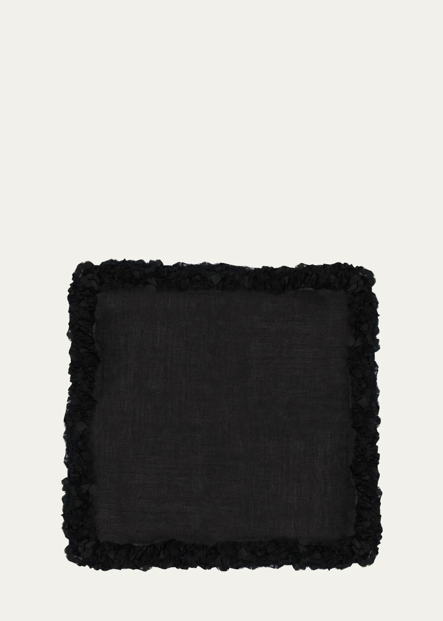 Nomi KBlack Romantic Linen Napkin With Volume Lace Trim