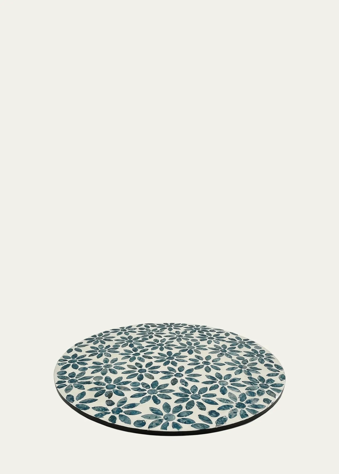 Nomi KBlue Floral Shell Placemat, 15" Round