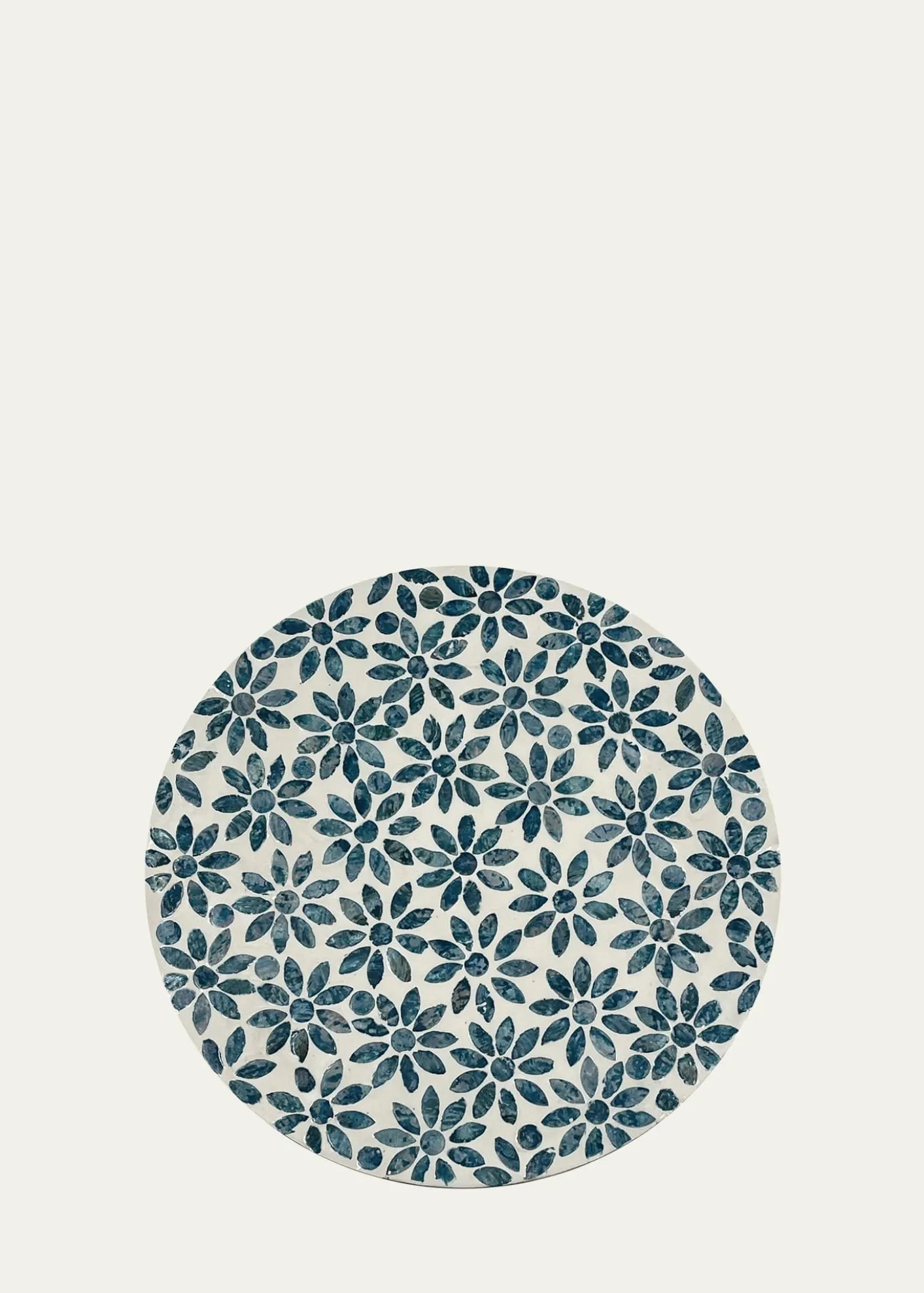 Nomi KBlue Floral Shell Placemat, 15" Round