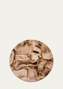 Nomi KBlush Stone Lacquer Round Coasters, Set of 6