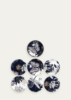 Nomi KDragonfly Lacquered Wood Coasters, Set of 6