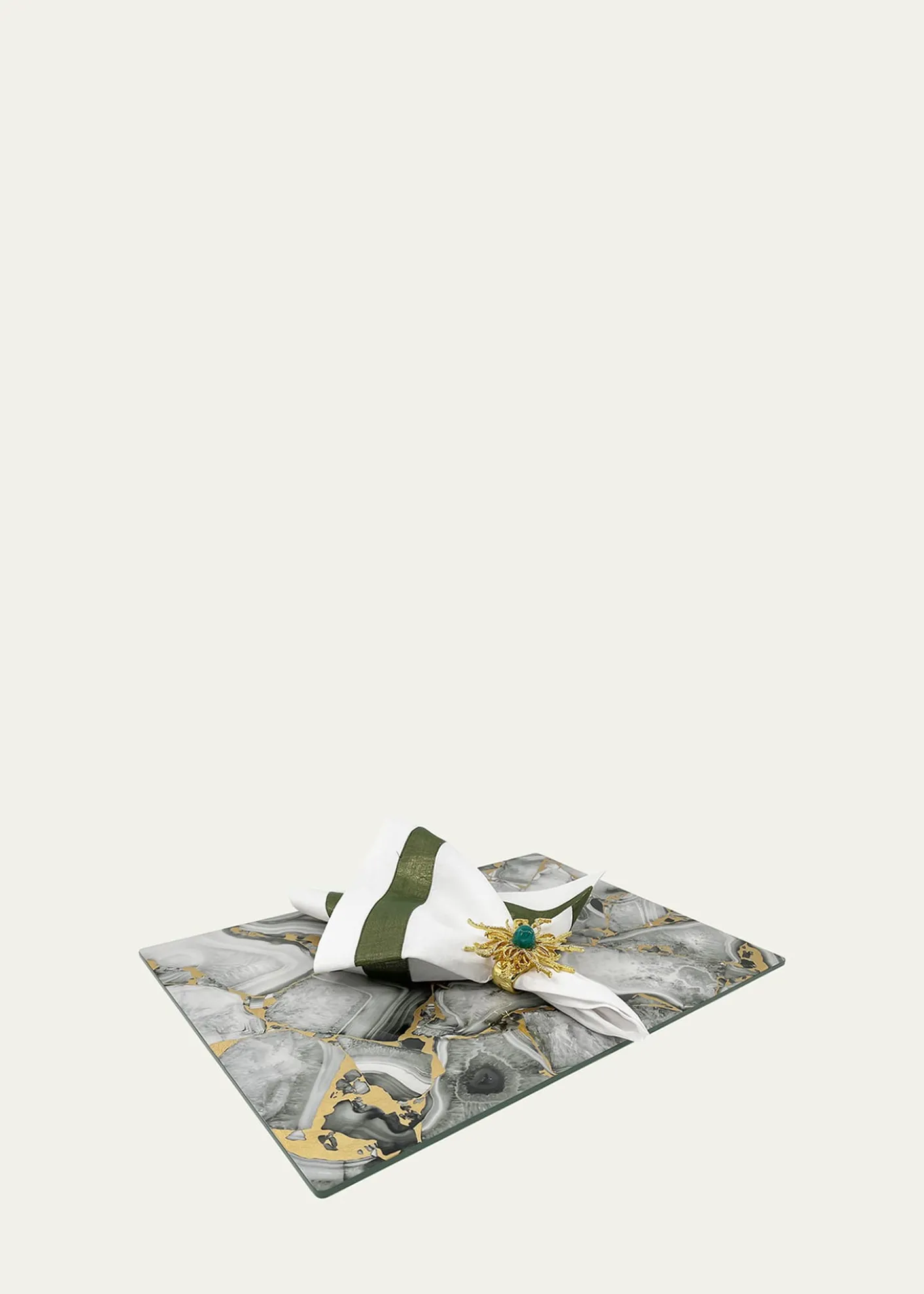 Nomi KGrey Stone Lacquer Rectangle Placemat