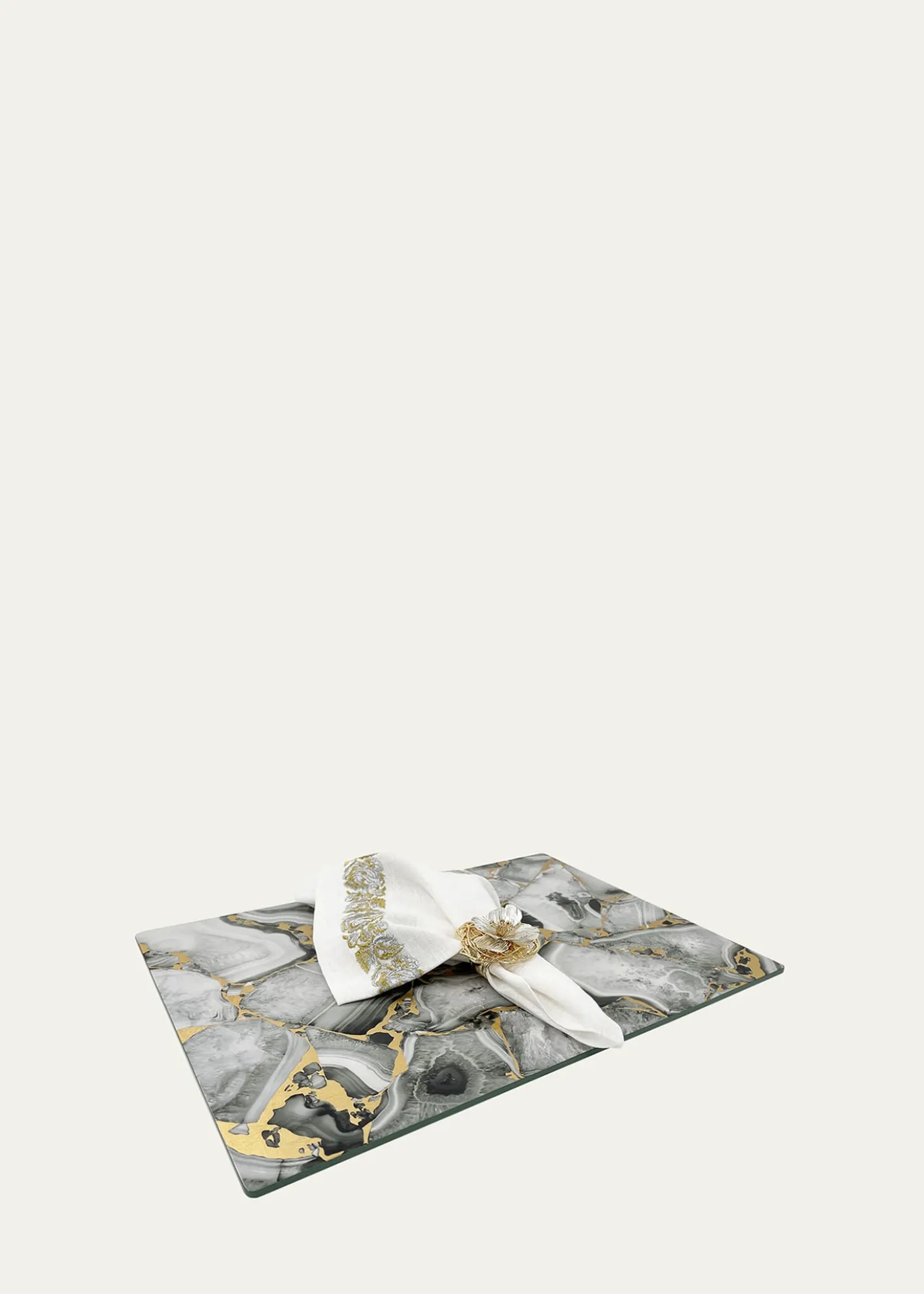 Nomi KGrey Stone Lacquer Rectangle Placemat