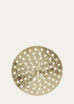 Nomi KModern Squares Goldtone Metal Placemat, 15" Round