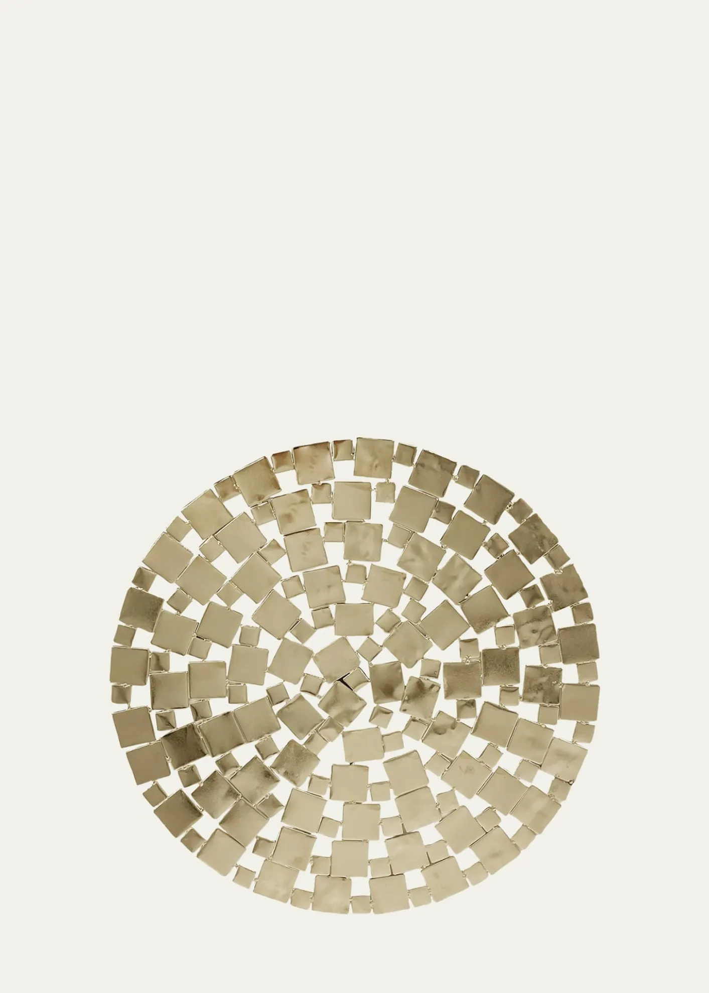 Nomi KModern Squares Goldtone Metal Placemat, 15" Round