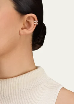 Nouvel Heritage18K Eternity Tuxedo Ear Clip, Single