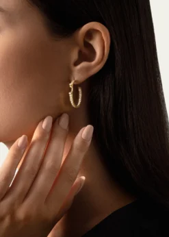Nouvel Heritage18K Eternity Tuxedo Mood Hoop Earrings
