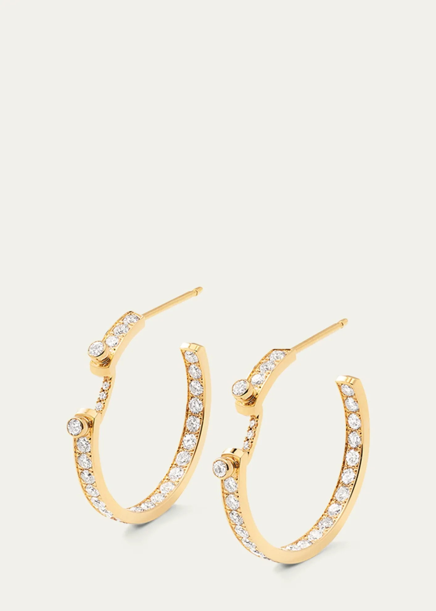 Nouvel Heritage18K Eternity Tuxedo Mood Hoop Earrings