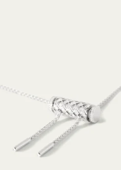 Nouvel Heritage18K Full Pave Latch Pendant on GM Chain Necklace