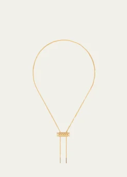 Nouvel Heritage18K Full Pave Latch Pendant on MM Chain Necklace
