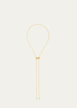 Nouvel Heritage18K Full Pave Latch Pendant on GM Chain Necklace