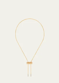 Nouvel Heritage18K Semi Pave Latch Pendant on MM Chain Necklace