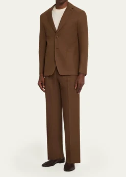 Officine GeneraleMen's Belted Wide-Leg Trousers