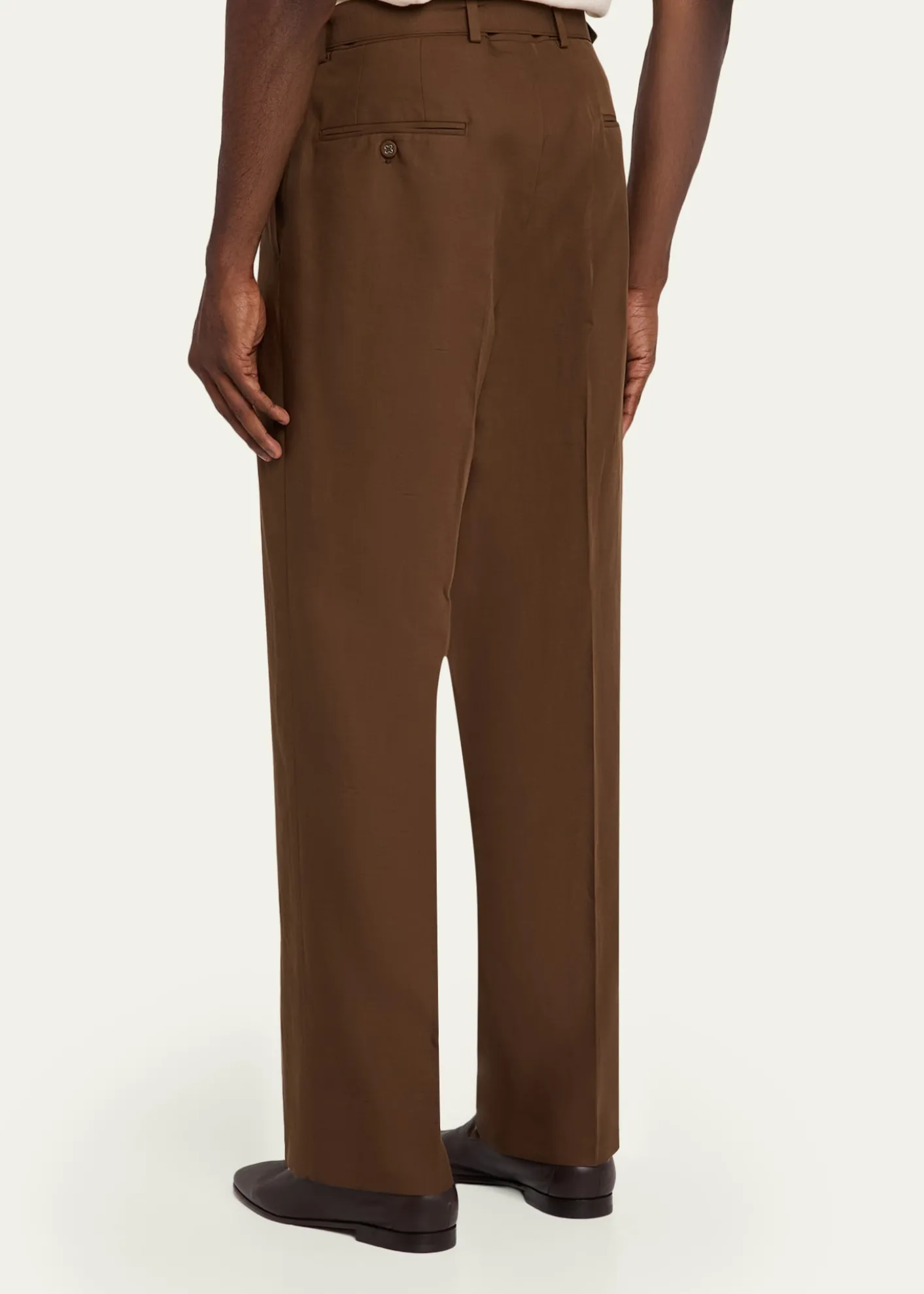 Officine GeneraleMen's Belted Wide-Leg Trousers