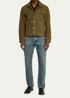 Officine GeneraleMen's Liam Suede Trucker Jacket