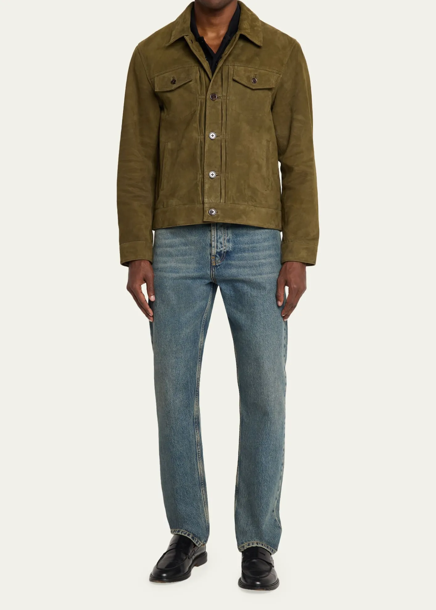 Officine GeneraleMen's Liam Suede Trucker Jacket