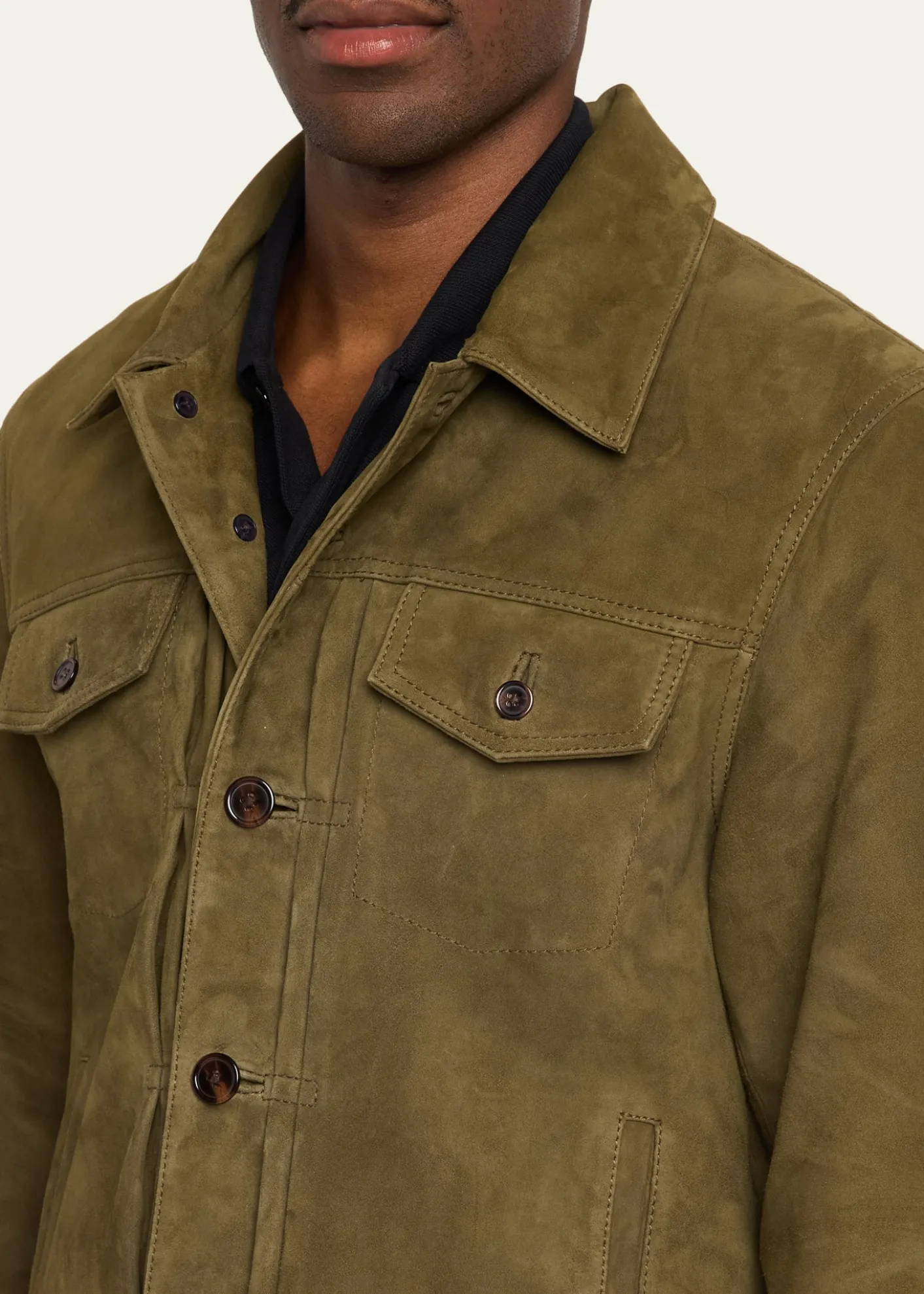 Officine GeneraleMen's Liam Suede Trucker Jacket