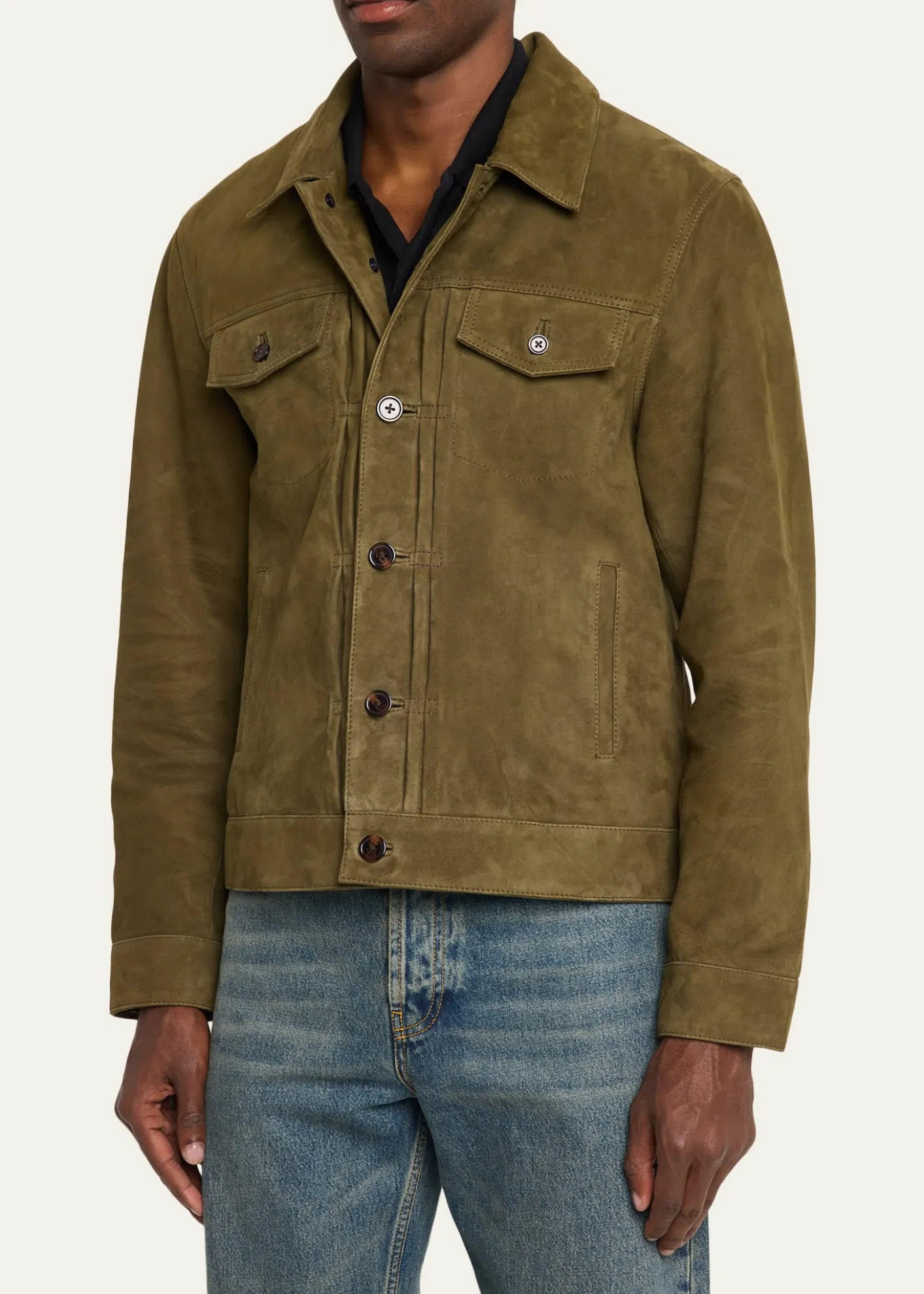 Officine GeneraleMen's Liam Suede Trucker Jacket