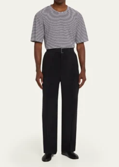 Officine GeneraleMen's Nash Japanese Cupro Wide-Leg Pants